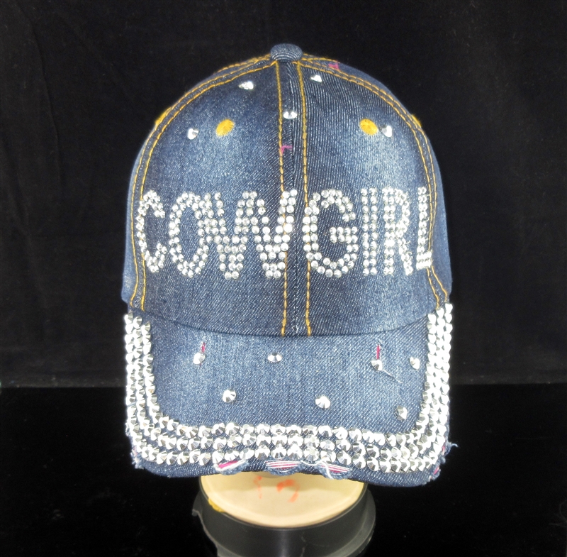 BRH01 COWGIRL RHINESTONE DENIM HAT