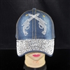 BRH07 DENIM CROSSED REVOLVERS RHINESTONE HAT