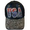 BRH10 DENIM U.S.A RHINESTONE HAT