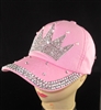 BRH16 PINK RHINESTONE CROWN HAT