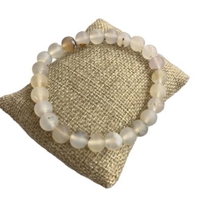 BRS018 8MM NATURAL CLEAR STONE BRACELET