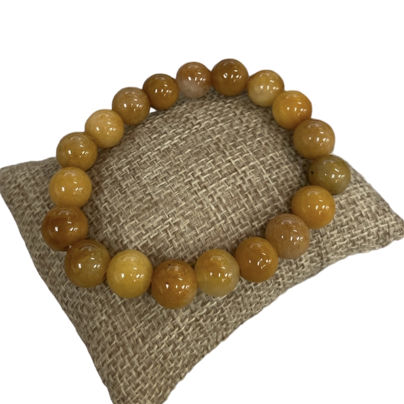 BRS01MS 10MM MUSTARD  SEMI- PRECIOUS STONE BRACELET