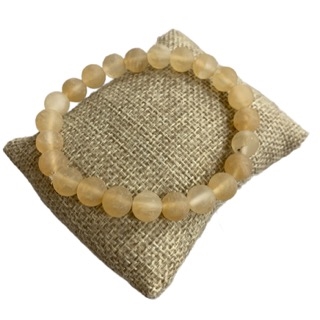 BRS024 8MM NATURAL YELLOW STONE BRACELET