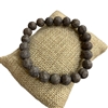 BRS025 8MM MATTE CHOCOLATE STONE BRACELET