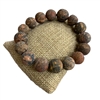 BRS054 10MM MUDDY RED STONE BRACELET