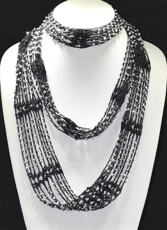 BSC002 KNIT BEADED SCARVES-INFINITY