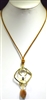 BT-42 HAMMERED STONE NECKLACE