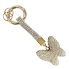 BT5004AS  AB- SILVER BUTTERFLY  RHINESTONE PAVE KEYCHAIN