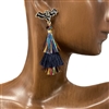 C1E2066 BAT &NAVY MULTI TASSEL NECKLACE