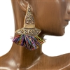 C1E2067 MULTI COLORS WITCH HAT EARRINGS