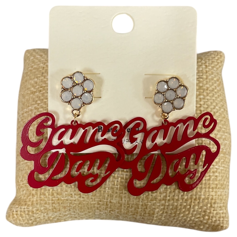 C1E2260R  RED GAME DAY EARRINGS