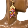 C1E2557  WOODEN TASSEL EARRINGS