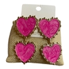C2E2627 HOT PINK DOUBLE HEART EARRINGS