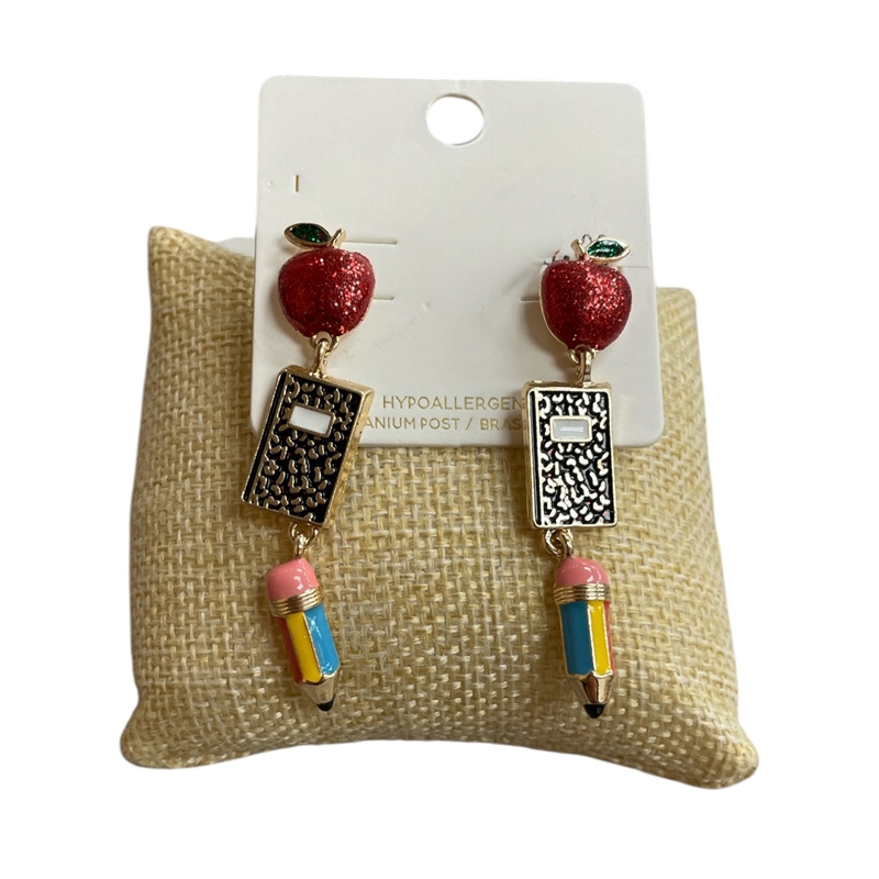 C2E2761 JOURNAL ENAMEL DANGLE POST EARRINGS