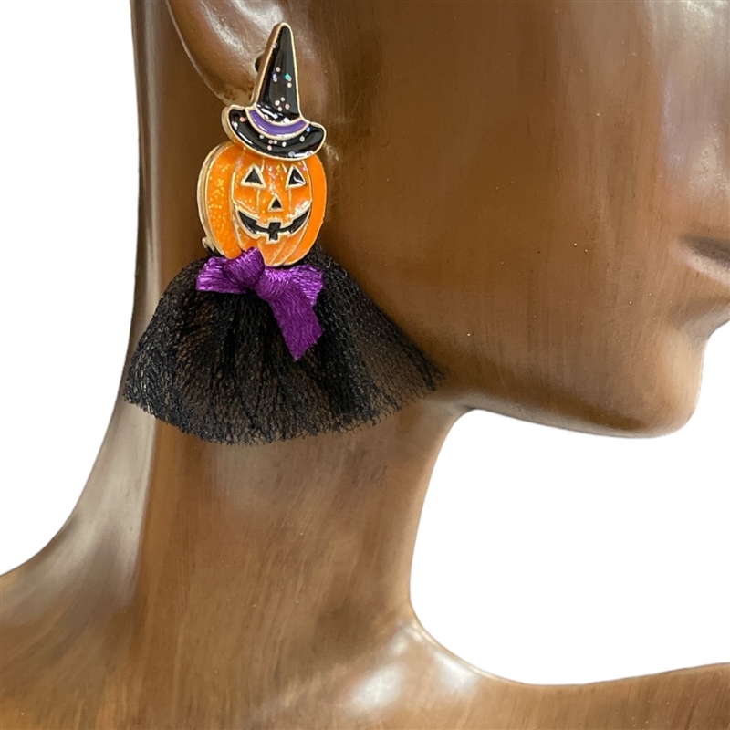 C3E2048B  WITCH  PUMPKIN  EARRINGS