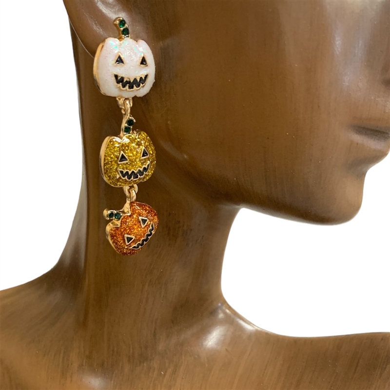 C3E2079  HALLOWEEN PUMPKIN EARRINGS