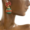 C3E2299  RED GREEN CHRISTMAS EARRINGS