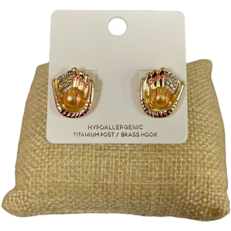 C3E2684   BASEBALL STUD EARRINGS