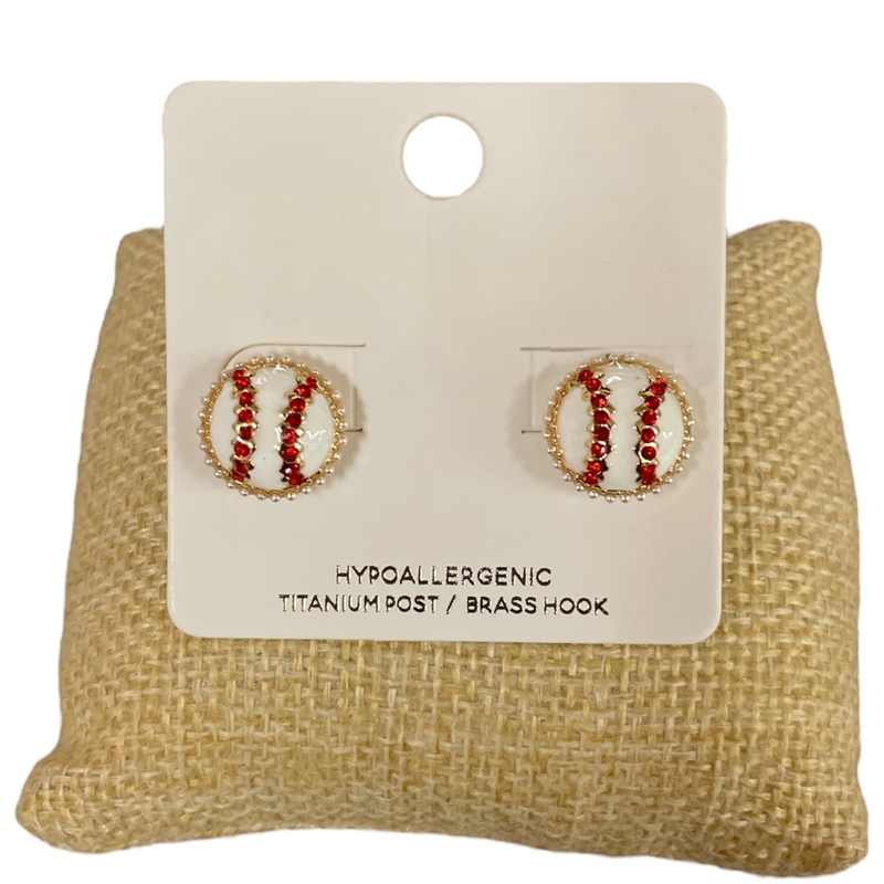 C3E2687 C3E2687 BASEBALL STUD EARRINGS
