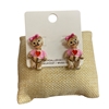 C3E2815P PINK TEDDY STUD EARRINGS