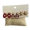 C3ES2356 CHRISTMAS  STUD 3 PC SET EARRINGS