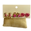 C3ES2822   TEDDY & HEART  3PC SET  EARRINGS
