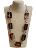 C48B  ACRYLIC BROWN LONG NECKLACE