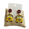 C4E2394 SCHOOL BUS ENAMEL POST EARRINGS