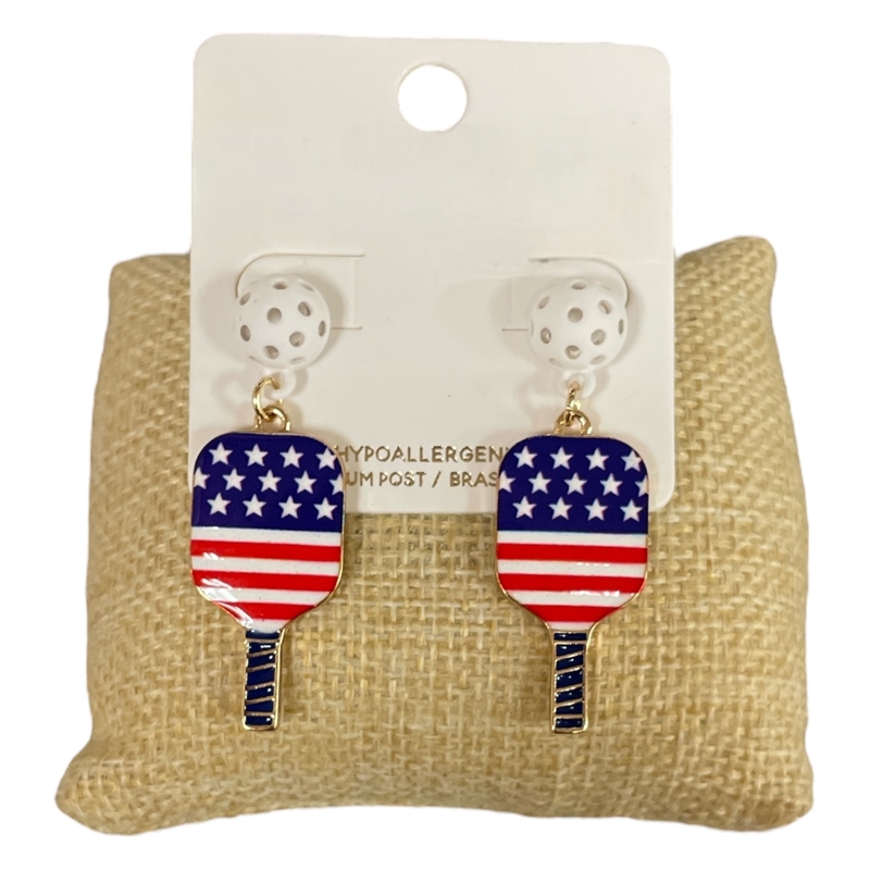 C4E2398 AMERICAN FLAG EARRINGS