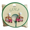 C4E2626X PINK GOLF CART POST EARRINGS
