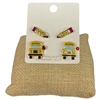 C4ES2382 SCHOOL BUS  & PENCIL 2PCS SET EARRINGS