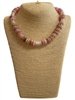 C4N2077 PINK ACRYLIC PEARL BEADED SHORT NECKLACE