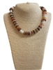 C4N2077B BROWN ACRYLIC PEARL BEADED SHORT NECKLACE