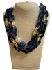 C54B ACRYLIC CHAIN LINK BLUE SHORT NECKLACE