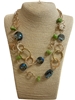 C56B  CRYSTAL & NATURAL STONE SHORT NECKLACE