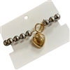 C5B2351 HEART  TWO TONE STRETCH BRACELET