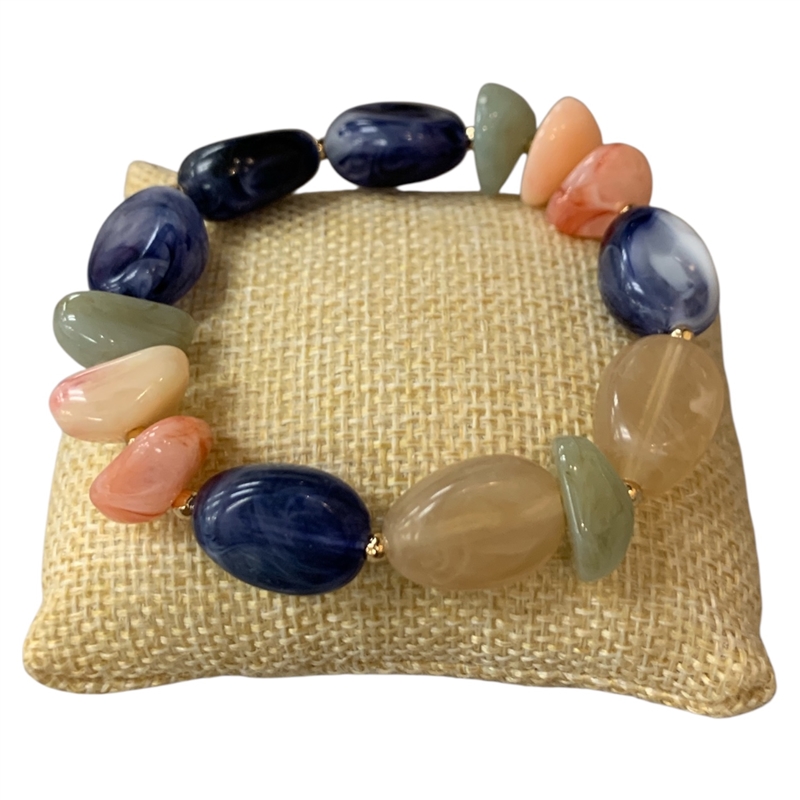 C5B2402 MULTI BEADED ACRYLIC BRACELET
