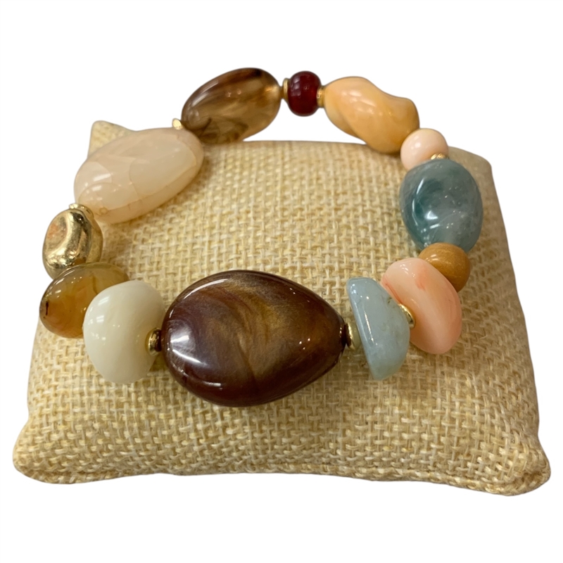 C5B2404 MULTI BEADED ACRYLIC BRACELET