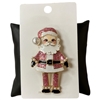 C5BRH2025 RED CHRISTMAS GLITTER SANTA PIN BROOCH