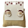 C5E2025X  GLITTER RED SANTA CHRISTMAS STUD EARRINGS