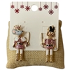 C5E2064 PINK NUT CRACKER & KING MOUSE EARRINGS