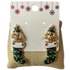 C5E2069 PUPPY IN STOCKING CHRISTMAS  EARRINGS