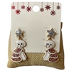 C5E2072 WHITE AND PINK PUPPY CHRISTMAS  EARRINGS