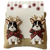 C5E2082 REINDEER PUPPY CHRISTMAS  EARRINGS