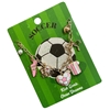 C5N2258 GOLD & PINK SOCCER MULTI CHARM NECKLACE