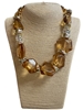 C65B  BROWN ACRYLIC CHUNKY NECKLACE