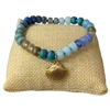 C6B2310 ACRYLIC BEADED SEA SHELL CHARM BRACELET