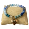 C6B2311 ACRYLIC BEADED HEART CHARM BRACELET