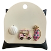 C6BRH2449 PINK GOLF CART 3PCS PIN BROOCHES SET