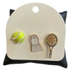 C6BRH2511 WHITE TENNIS 3PCS PIN BROOCHES SET